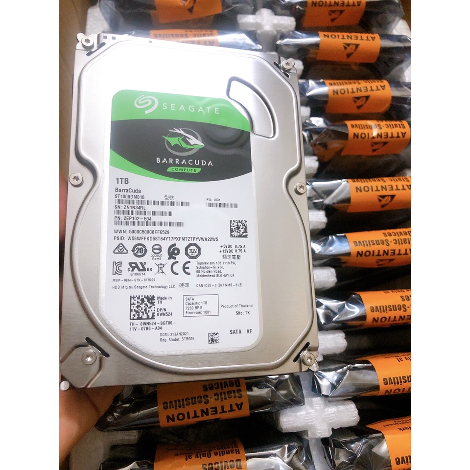 Ổ Cứng HDD 1TB Seagate Barracuda 3.5 inch 7200RPM - Mới Bảo hành 24 tháng