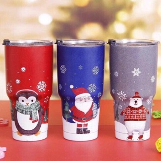 LY GIỮ NHIỆT YETI Inox mẫu Noel Giáng Sinh 2019 900ML (Logo YETI dập nổi - full phụ kiện)