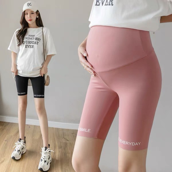 Quần bầu legging lửng CHỮ chất vải ZIP có đáp bụng và chun chỉnh QBNZIP 1008