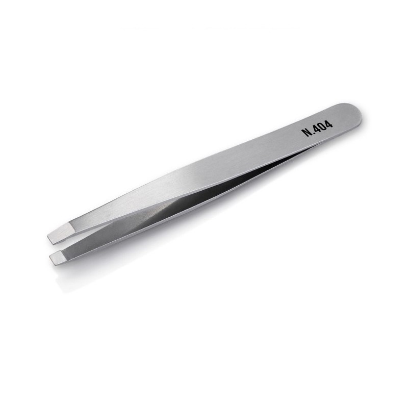 Kềm Nghĩa nhíp nhổ lông mày N404, nhíp N404 đầu bằng, nhíp inox kìm nghĩa