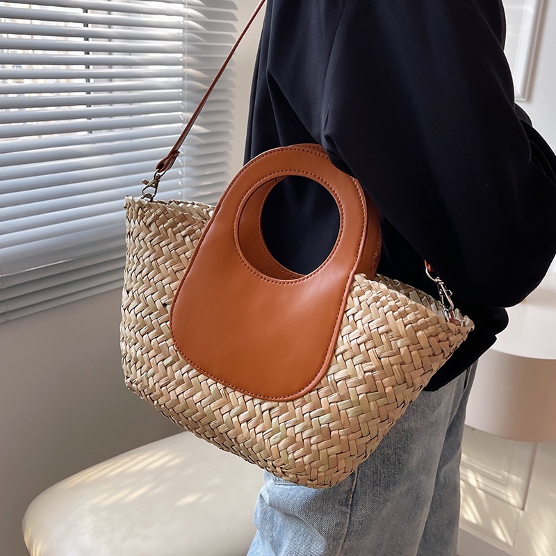 Túi đeo vai IELGY đan rơm thời trang dành cho nữ