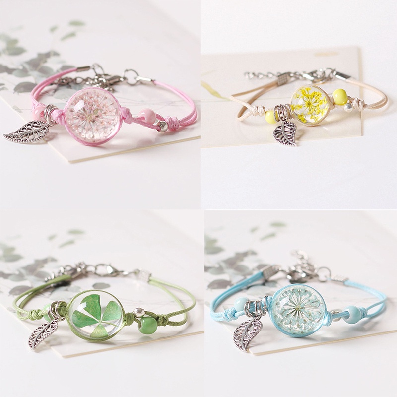 【kifli】Vòng đeo tay bằng dây bện phối hạt gốm có thể điều chỉnh（quà tặng ngày thiếu nhi）