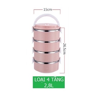 Hộp đựng cơm 4 tầng lúa mạch loại tốt tiện dụng