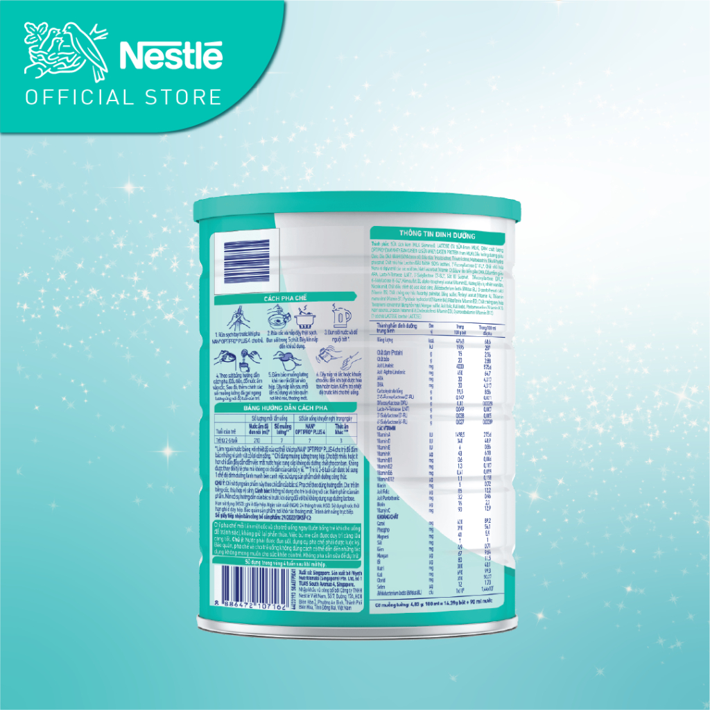[Tặng Chảo Inox Elmich 26cm] Bộ 2 lon Sữa bột Nestlé NAN OPTIPRO PLUS 4 1500g/lon với 5HMO Giúp tiêu hóa tốt