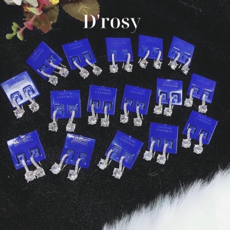 Bông tai nữ móc câu đính đá sáng đẹp chuẩn bạc ta