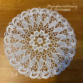 Thảm ren tròn, thảm trang trí đẹp 25cm 30cm mã#2