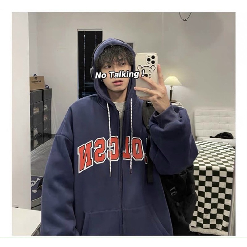 Áo khoác hoodie cotton form rộng [CÓ ẢNH THẬT] áo khoác hoodi form rộng chất vải nỉ cotton cao cấp LOLCSN