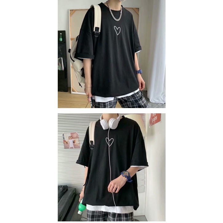 Áo thun ngắn tay phong cách Hàn Quốc thời trang size S-5Xl