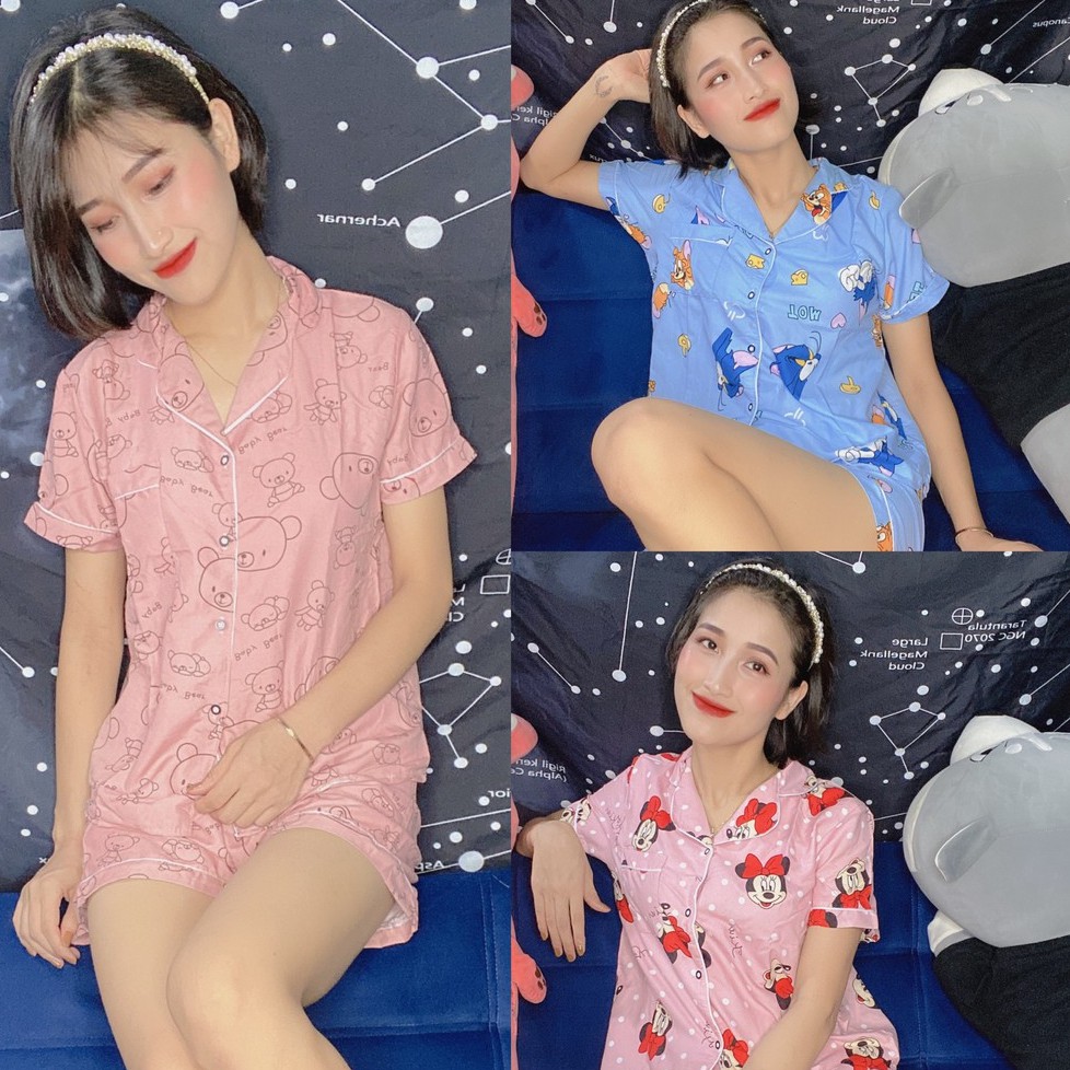 [XẢ HÀNG] Bộ Đồ Ngủ -Pijama cộc thái lan sexy họa tiết đáng yêu cute bảng màu mới nhất chất liệu nhập khẩu mỏng mát | BigBuy360 - bigbuy360.vn