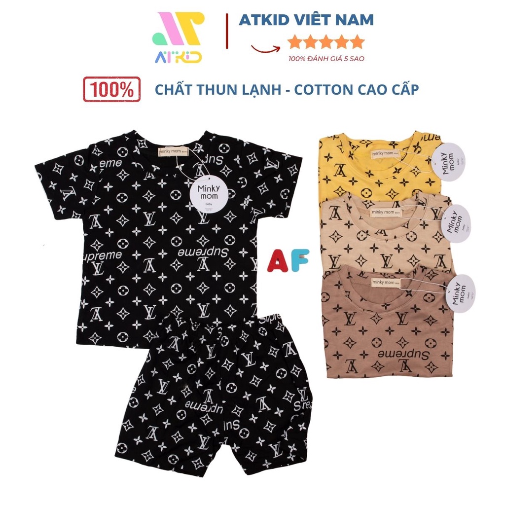 Bộ cộc tay LV Sup cho bé trai bé gái AT KID chất liệu cotton cao cấp siêu mềm siêu mát