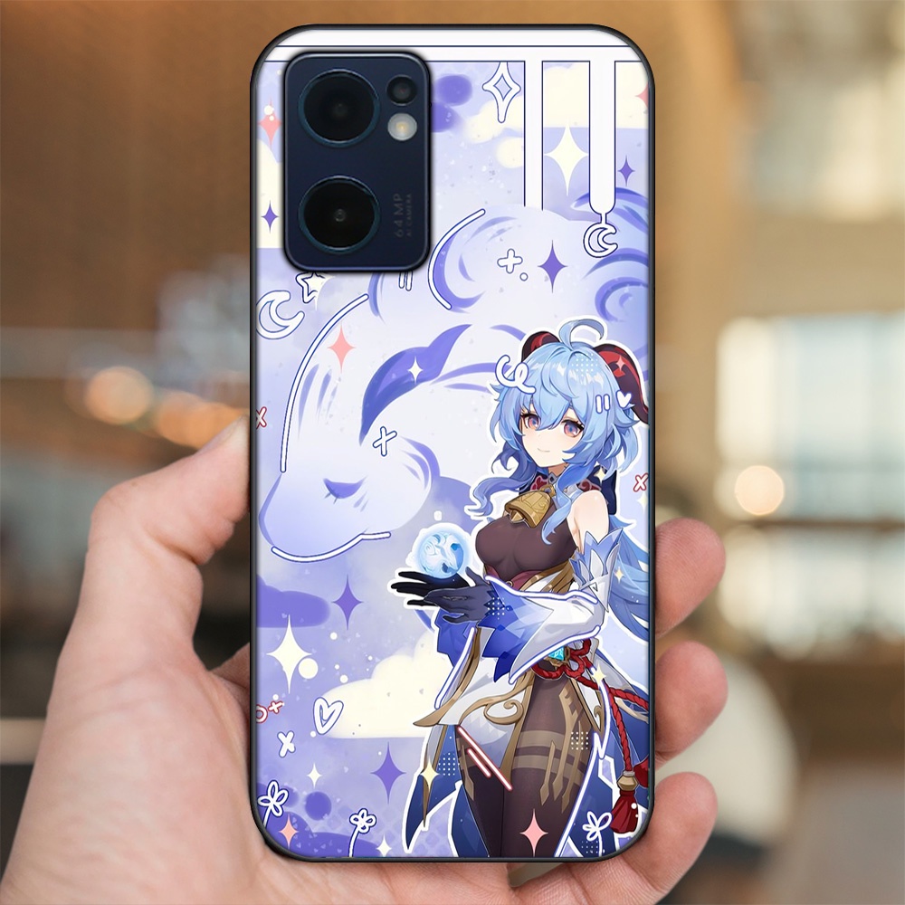 Ốp lưng Oppo Reno 7 5G viền đen in hình Ganyu Genshin Impact