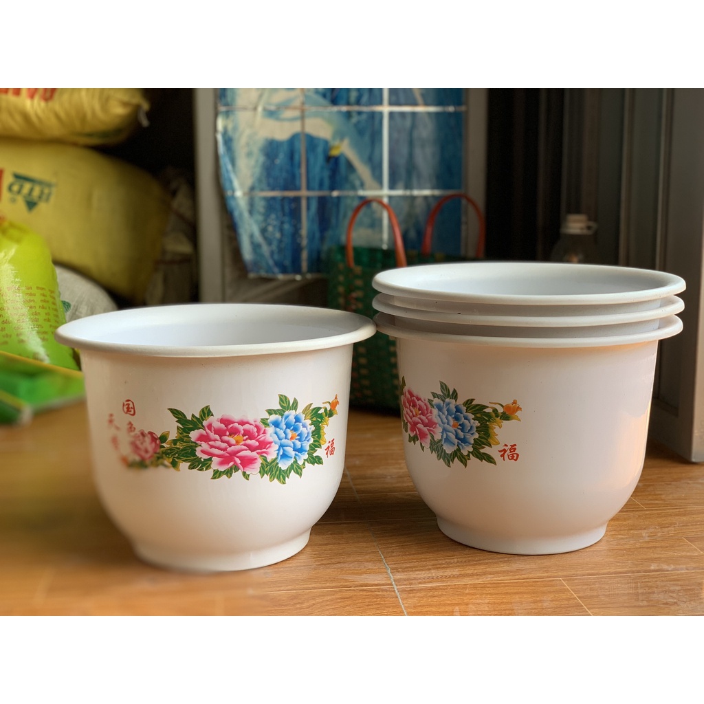 5 CHẬU NHỰA MÃ HOA MẪU ĐƠN TRẮNG #H450 (BẠT PHỦ ĐẤT CHỐNG CỎ ,KÍCH RỄ MẦM CÂY XANH LÁ...)