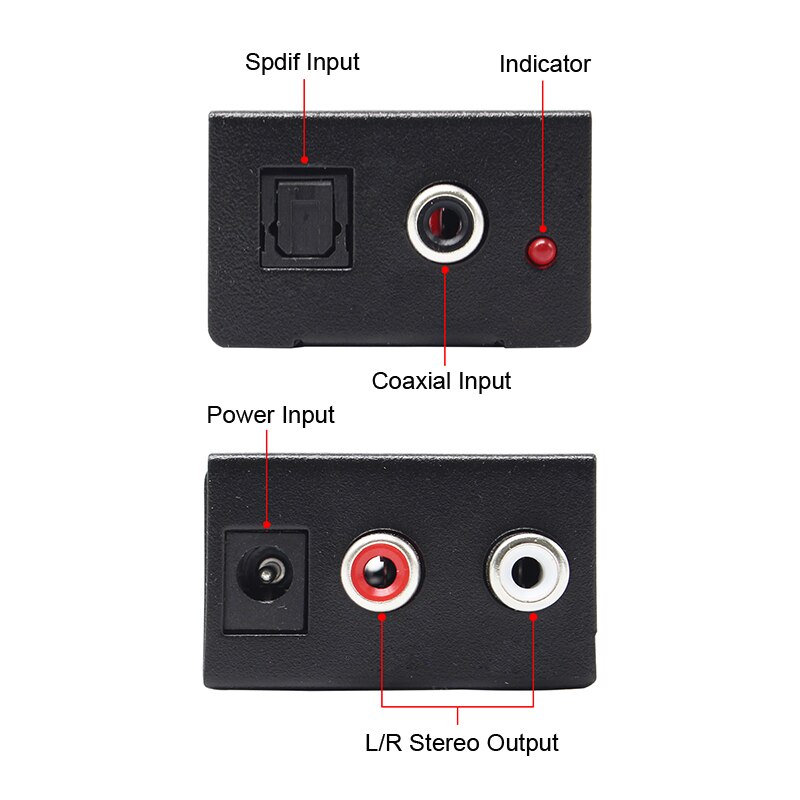 Bộ chuyển đổi âm thanh Digital sang Analog Bộ chuyển đổi Digital Adaptador Optic Coaxial RCA Toslink Tín hiệu sang Analog Audio Converter RCA