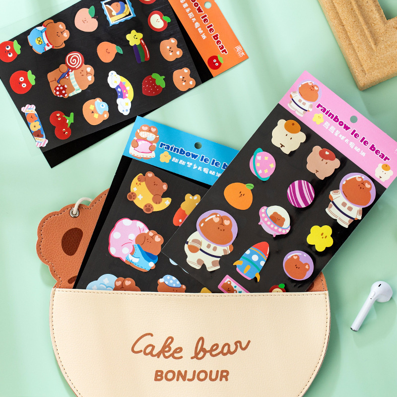 Cute Colorful Cartoon Stickers Bear Style DIY Diary Decoration Stickers