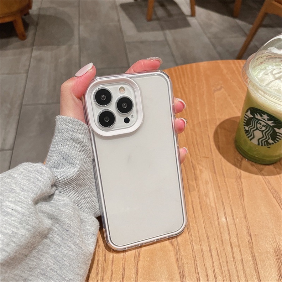 Ốp Điện Thoại Trong Suốt Viền Màu Kẹo Chống Sốc Cho iPhone 13 Pro Max