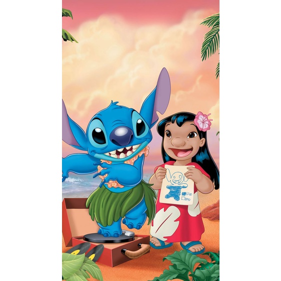 Bộ tranh đính đá 5d họa tiết hoạt hình Stitch Li Luo độc đáo diy dùng trang trí nhà cửa