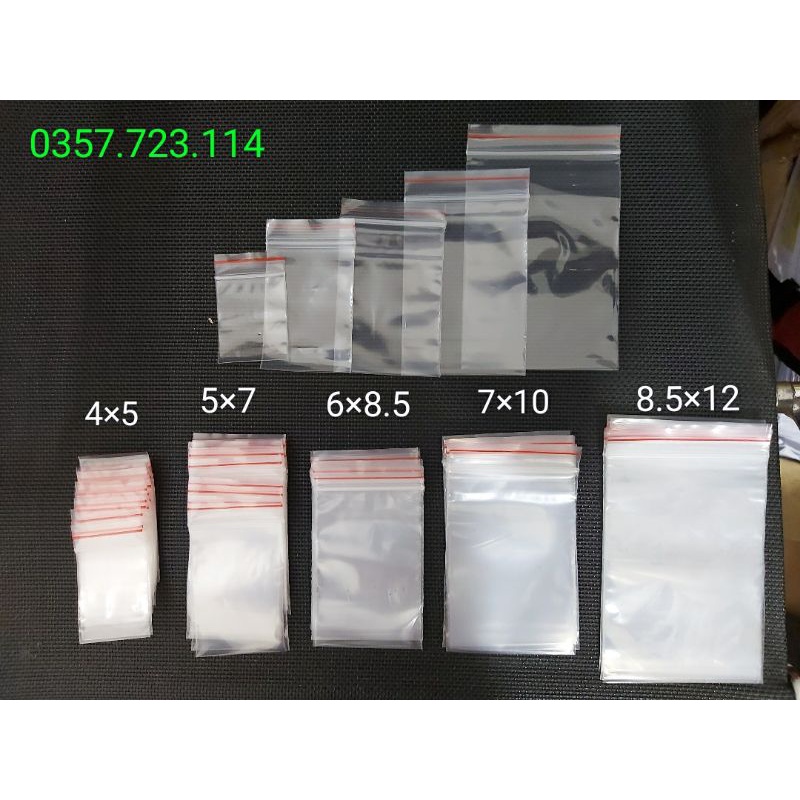 100G túi zip các size từ 00 -12 dầy / mỏng tự chọn