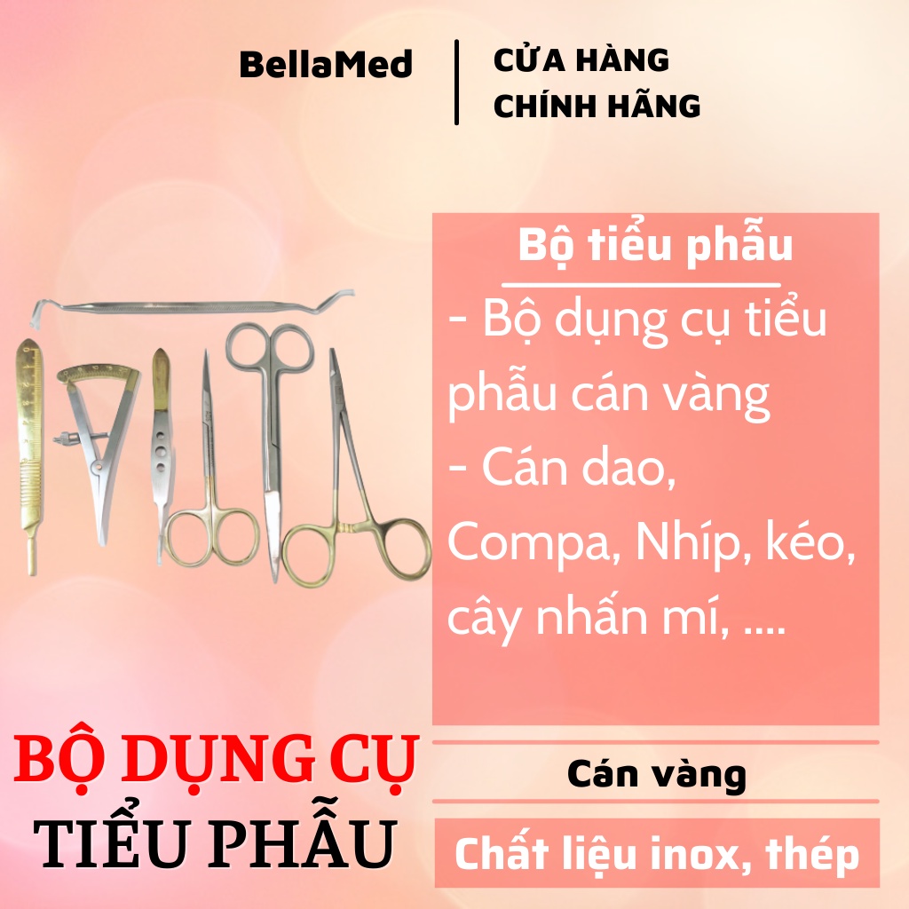 Bộ dụng cụ tiễu phẫu nhấn mí cán vàng cao cấp