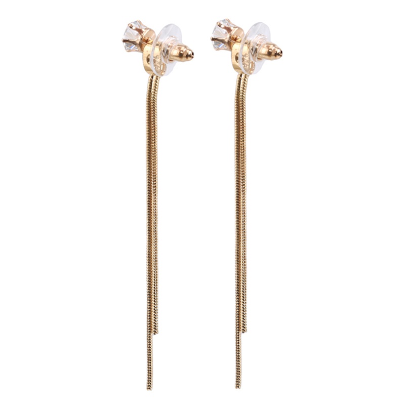 Bông Tai Dây Tua Rua Dáng Dài Đính Đá Nhân Tạo Thời Trang