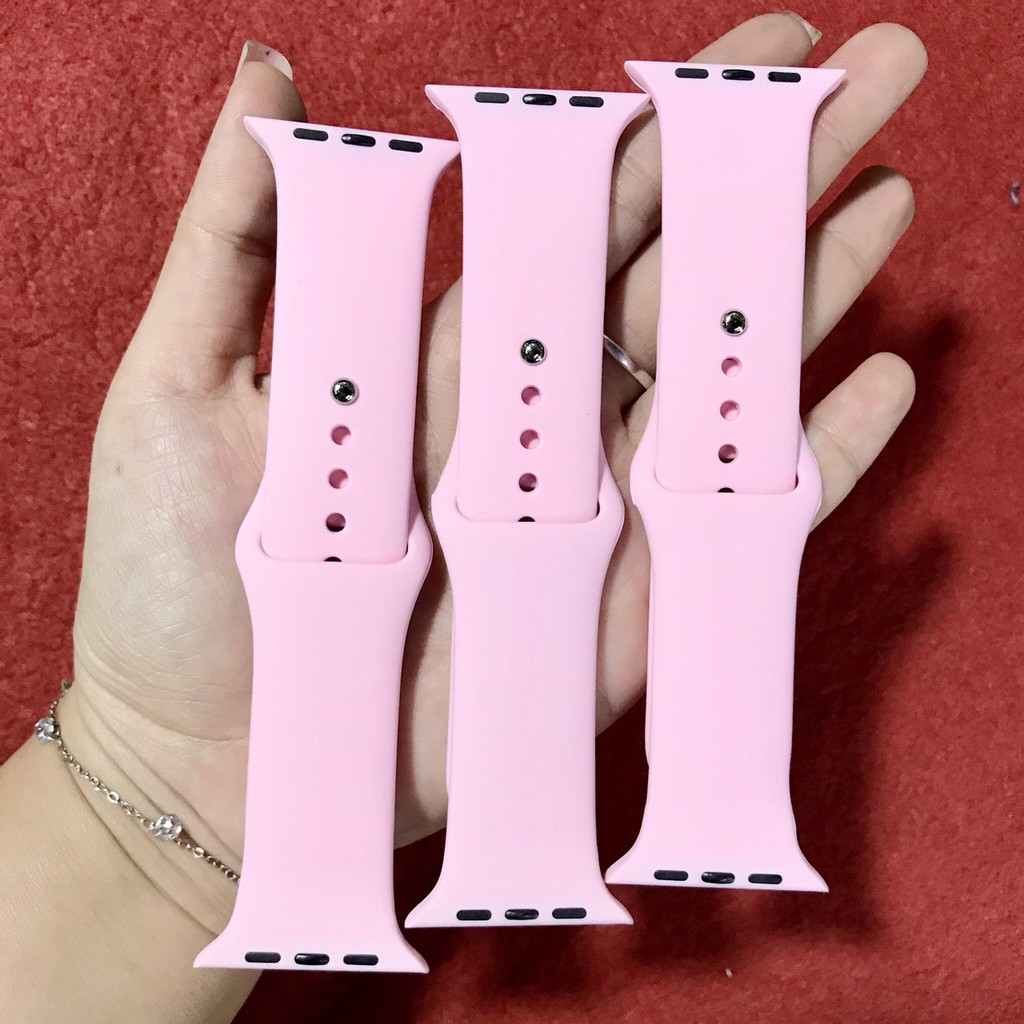 Dây đeo Apple Watch màu hồng baby size 38/40mm 42/44mm