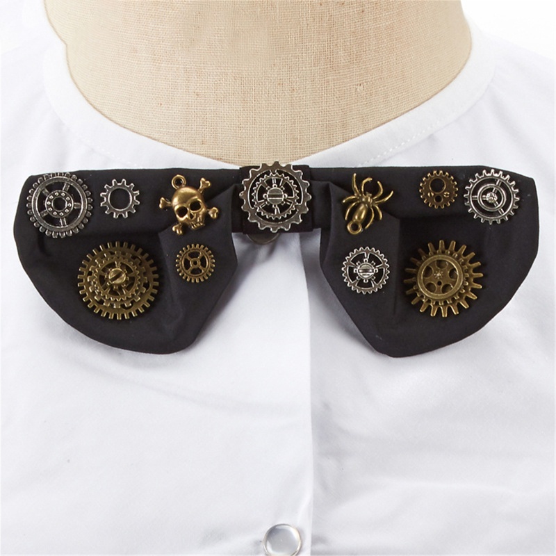 Vòng Cổ Giả Có Thể Tháo Rời Phong Cách Steampunk Gothic Cổ Điển
