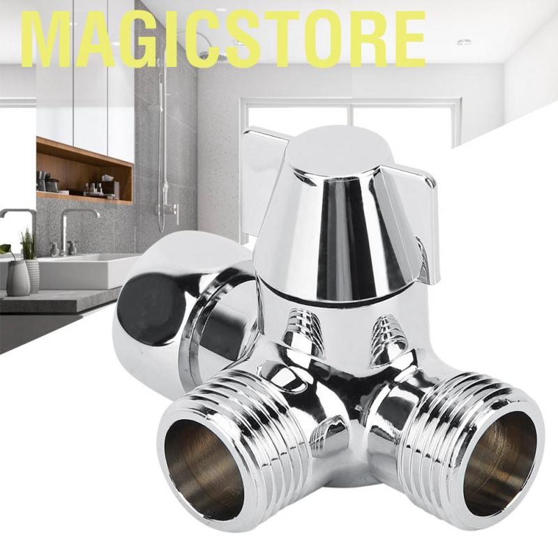 Magicstore Bathroom Angle Valve Brass T-shaped 3-Way Shower Arm Diverter for Toilet Bidet Sprayer G1/2&quot;