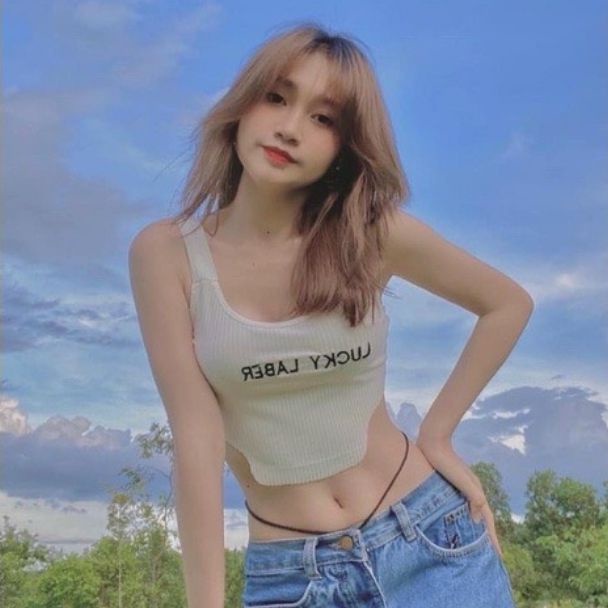 Áo 2 dây nữ bản to Luckyy dáng croptop đuôi tôm vải thun tăm co giãn tốt Shynstores