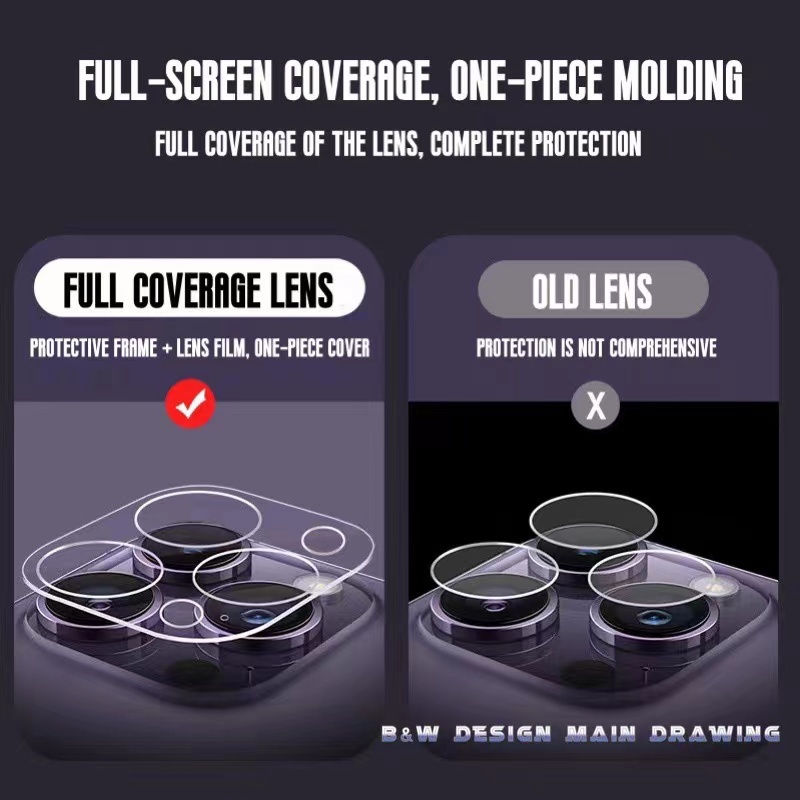 Kính Cường Lực Bảo Vệ Ống Kính Máy Ảnh Toàn Diện Cho iPhone 14 Pro Max 14 Plus 13 12 11 Pro Max