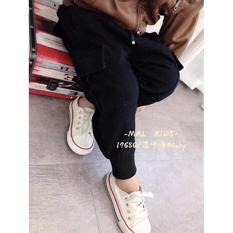 ẢNH THẬT-QUẦN TÚI HỘP JOGGER KAKI CHO BÉ