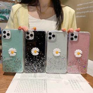 Ốp điện thoại TPU họa tiết trời sao lấp lánh + dây đeo cho IPhone X Xs XR 6 6s 7 8 11 Realme 5 Plus Pro Max