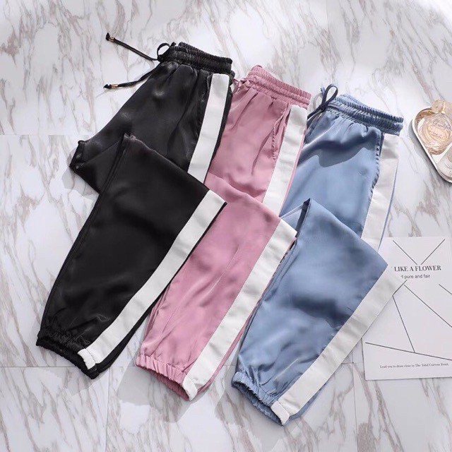 Quần jogger nữ phi lụa 1 line cực hot