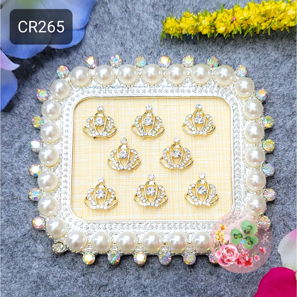Mã CR265 . Charm kim loại đính đá trang trí móng siêu xinh.