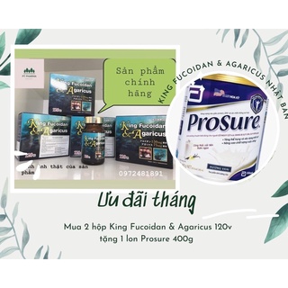 "hàng chính hãng" king fucoidan & agaricus nhật bản 120 viên - hỗ trợ điều trị u bướu, ung thư, nâng cao thể trạng