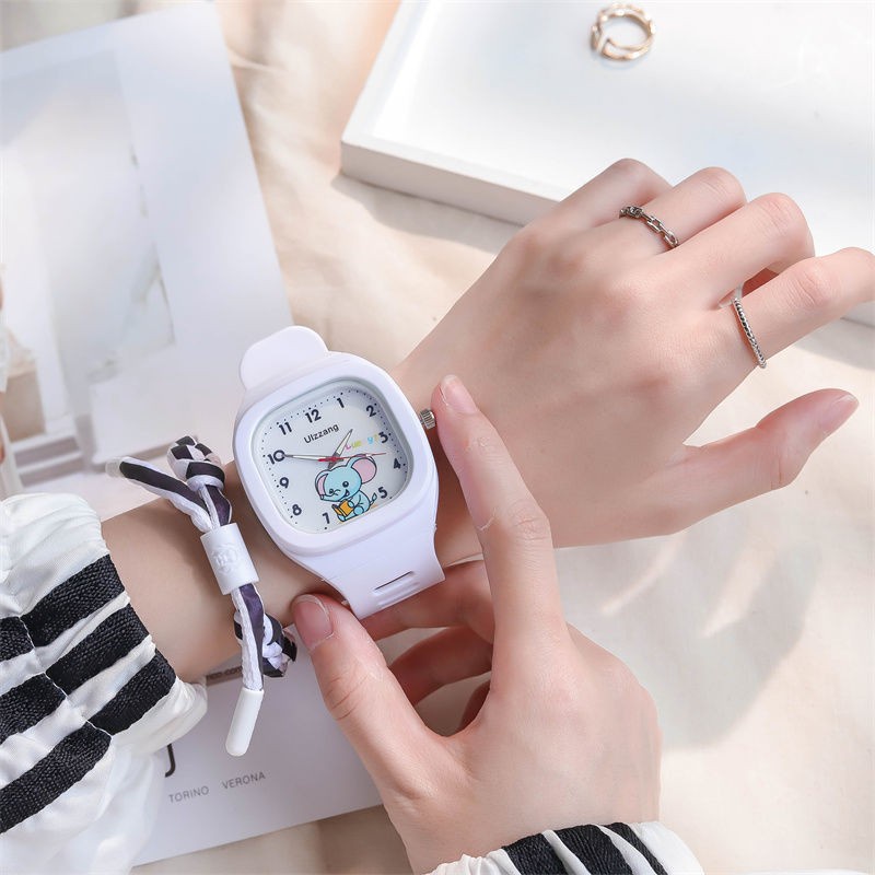 Đồng Hồ Đeo Tay Điện Tử Dạ Quang Dây Silicone Chống Nước In Hình Hoạt Hình Phát Sáng Thời Trang Unisex