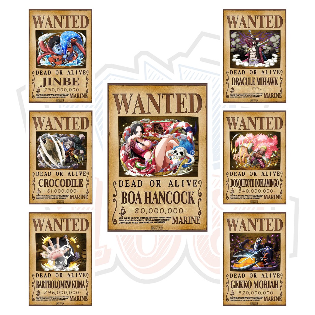 Poster truy nã Shichibukai (Thất Vũ Hải) - One Piece