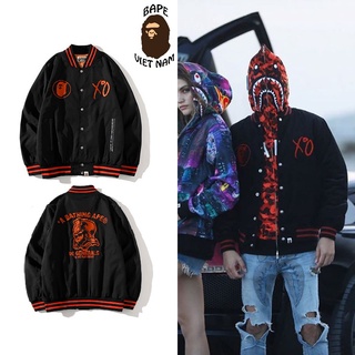[ODER + FREESHIP] Áo khoác bóng chày Bape, Bomber Jacket Bape x XO, chất liệu 100% Cotton, Oder 15 ngày hàng về Bape VN.