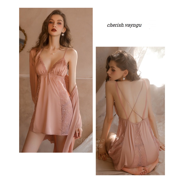 (M.107) Váy ngủ sexy lụa cao cấp Đầm mặc nhà gợi cảm quyến rũ