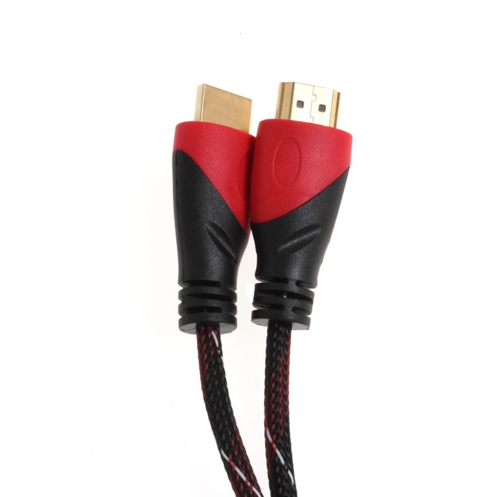 Dây cáp tín hiệu 2 đầu HDMI 10m tụ chống nhiễu bọc lưới định dạng chuẩn 4K (Đen phối đỏ)