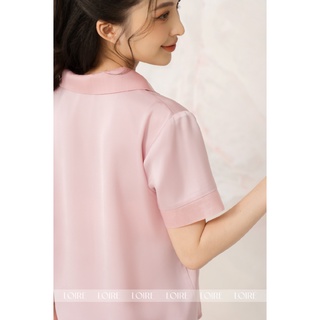 Bộ Pijama Lụa Basic Cổ Voan Tơ Loirechic LPN31