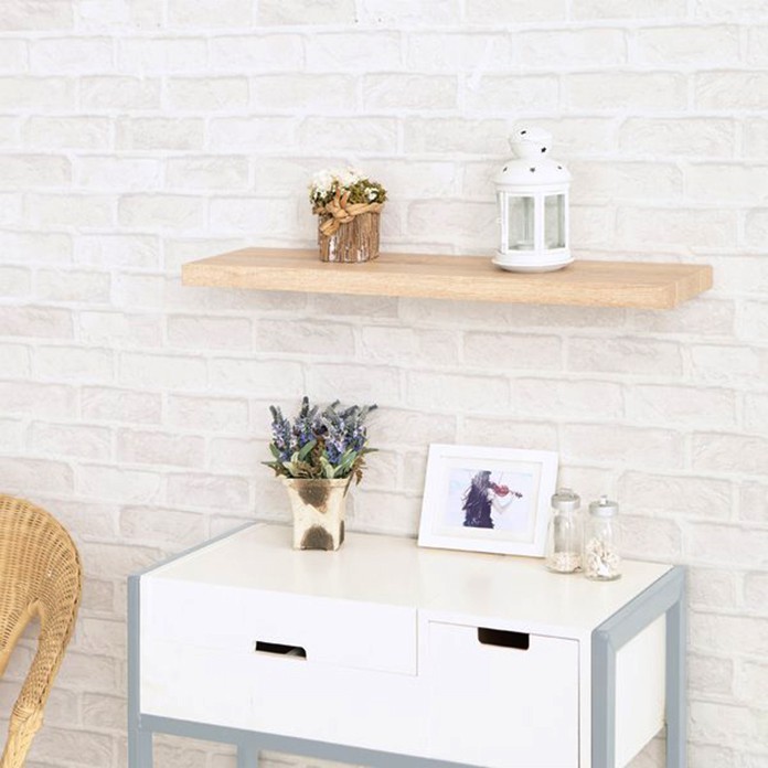 Kệ Gỗ Tự Nhiên (15cm x 60cm) Trang Trí Treo Tường 1 Thanh Ngang (DIY) - Gỗ Thông Tự Nhiên