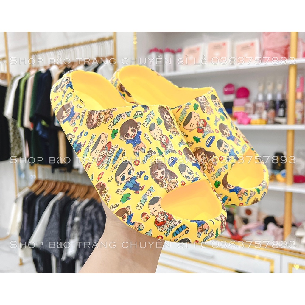 Dép Bánh Mì Đúc Họa Tiết Cute Nhiều Màu Chất Đẹp Chống Nước Hot Trend 2022