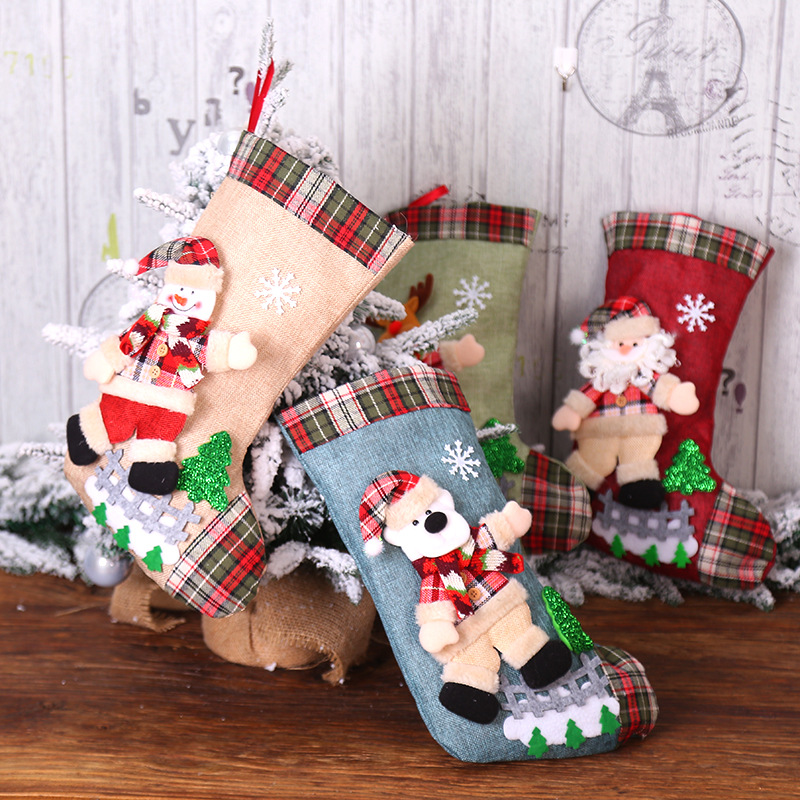 Túi đựng kẹo trang trí cây thông Noel quà tặng cho trẻ em