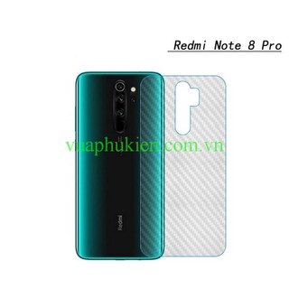 Miếng dán vân Carbon mặt lưng cho Xiaomi Redmi Note 8, Note 8 Pro