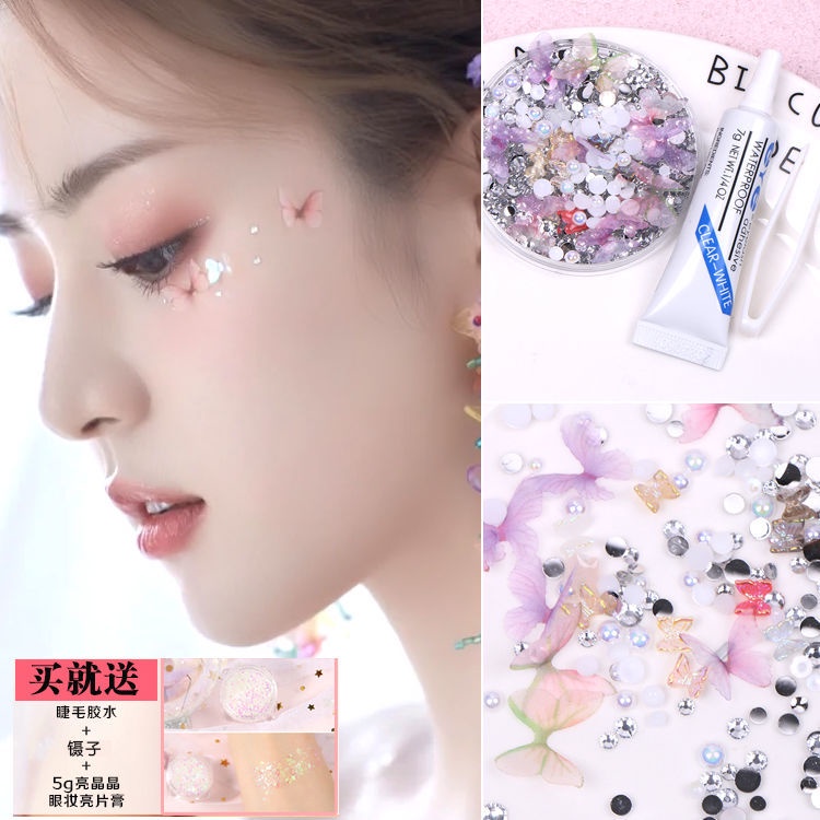 Miếng Dán Trang Điểm Mắt Kiểu Kim Cương Ngọc Trai Xinh Xắn