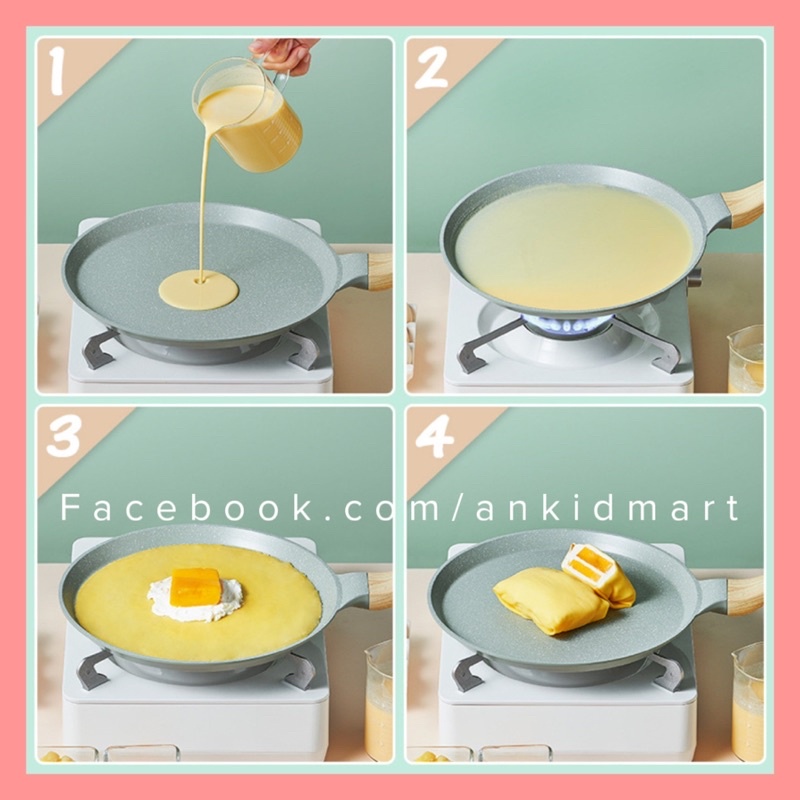 Chảo Pancake bằng đá dày dặn, phong cách Hàn Quốc