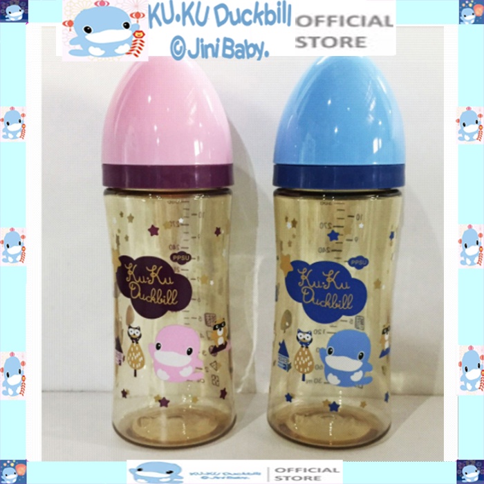 Bình sữa PPSU cổ rộng 300ml ku.ku duckbill Ku5857