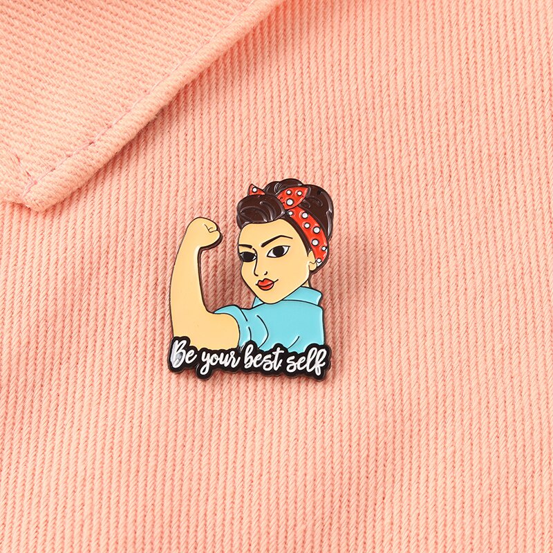 Be Your Best Self Enamel Pin Women Powers Brooch Clothes Lapel Badges Cap Bag Creative Jewelry Gift for Friends