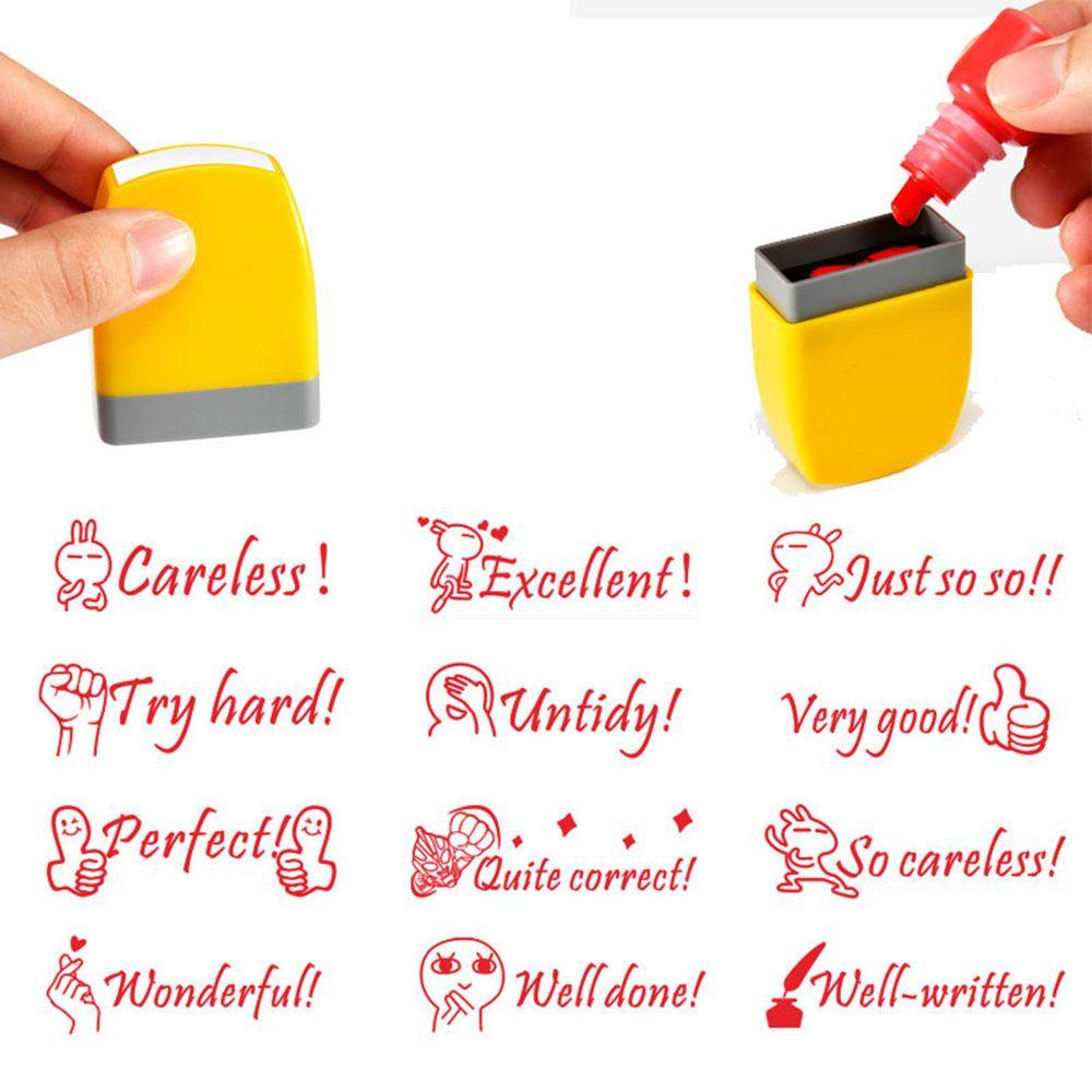 Con Dấu Họa Tiết Hoạt Hình Màu Cầu Vồng Dùng Để Dạy Học / Trang Trí Sổ Tay DIY