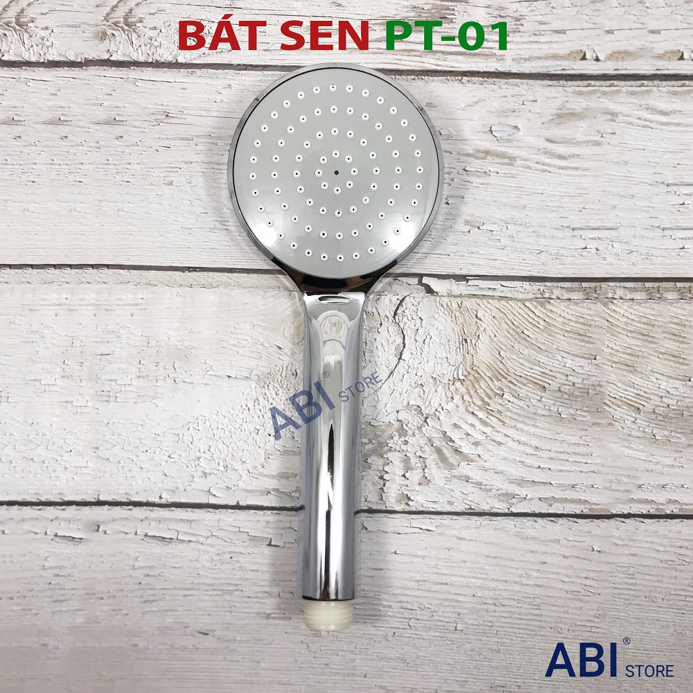 Bát sen PT-01 mạ crome hàng đẹp giá rẻ, tay sen tắm mặt ghi
