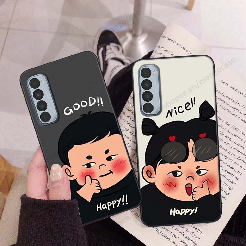 Ốp lưng Oppo Reno4 / Reno4 Pro / Reno 4 in hình happy nice, bé gấu đáng yêu